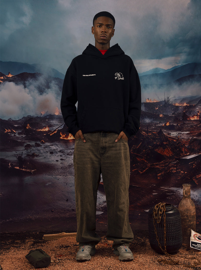 COG Tower in flames hoodie