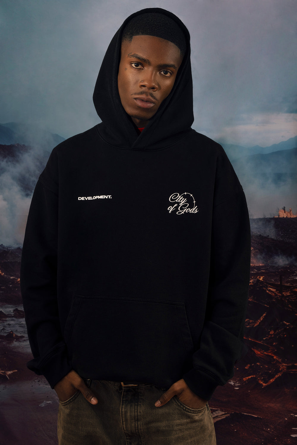 COG Tower in flames hoodie