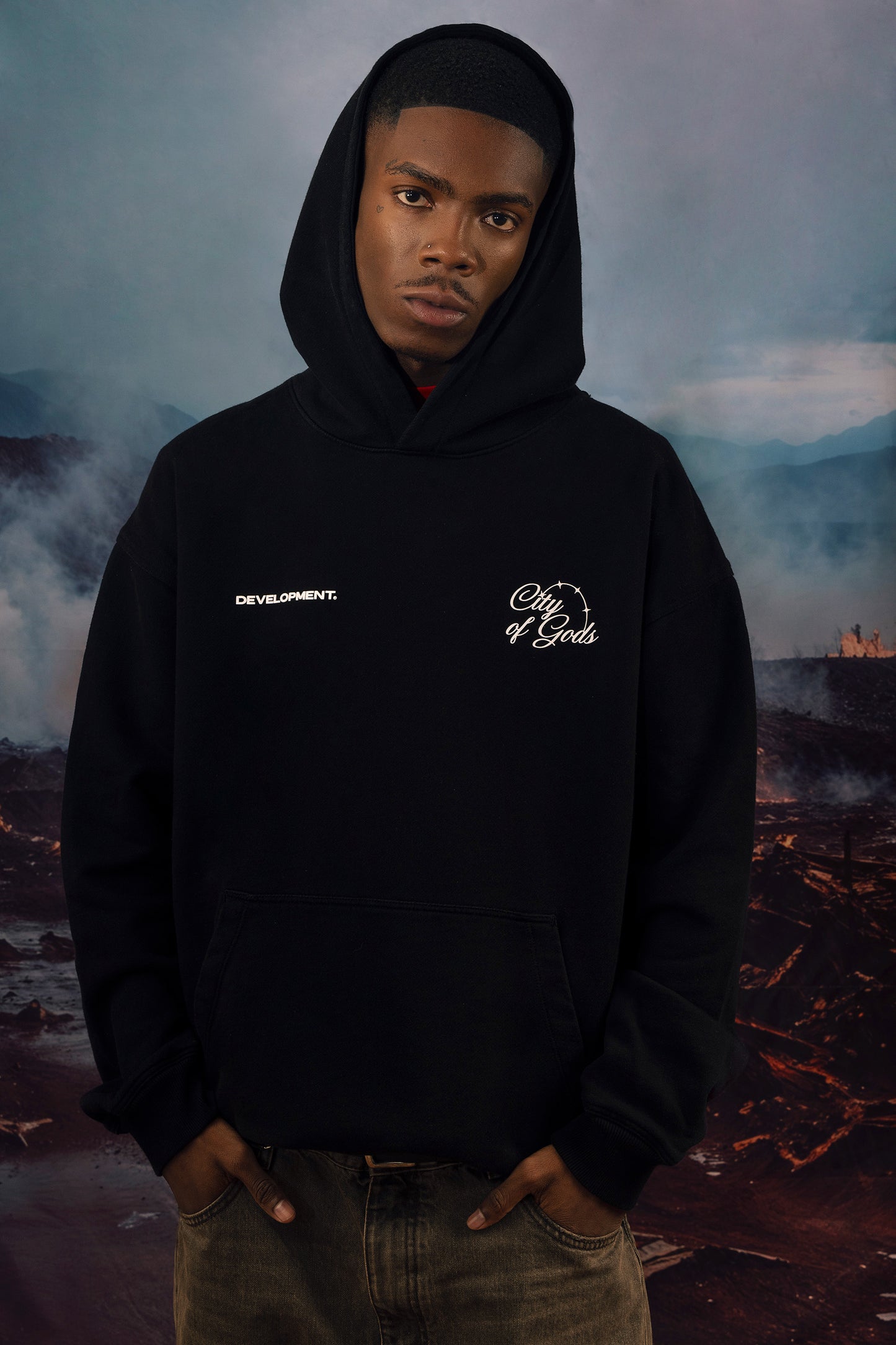 COG Tower in flames hoodie