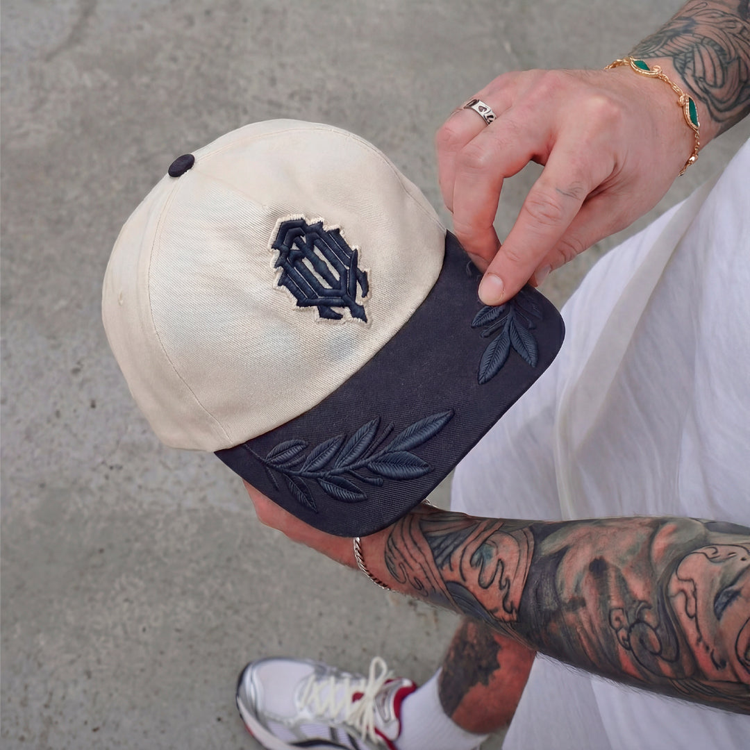 Monogram laurel cap